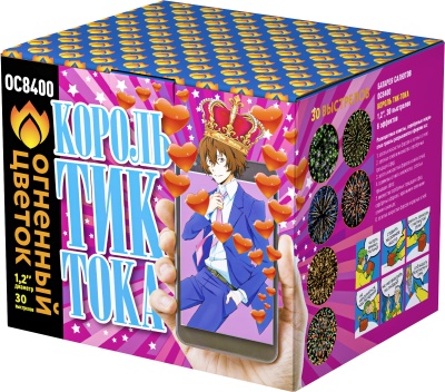 Король Тик-Тока Батарея салютов купить в Октябрьском | oktyabrskoe.salutsklad.ru