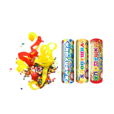 Набор ( 3конф.+3серп.) Набор хлопушек купить в Октябрьском | oktyabrskoe.salutsklad.ru